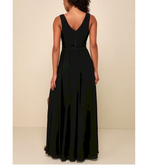 Lulus Thoughts of Hue Dark Navy Blue Surplice Maxi Dress Size Small NWOT - Picture 6 of 9